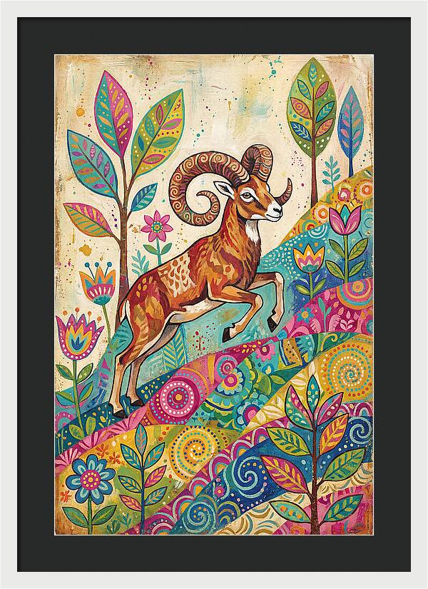 Urial Among Vibrant Flora
