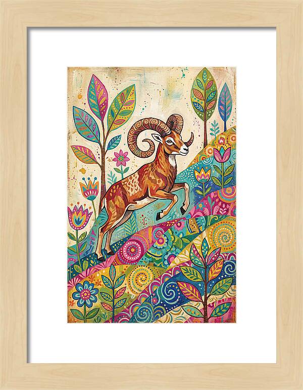 Urial Among Vibrant Flora