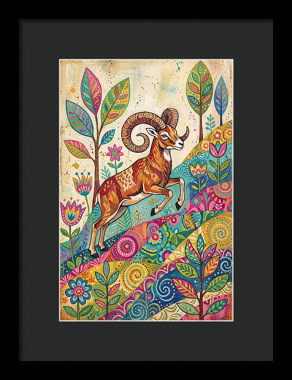 Urial Among Vibrant Flora