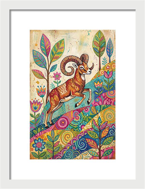 Urial Among Vibrant Flora