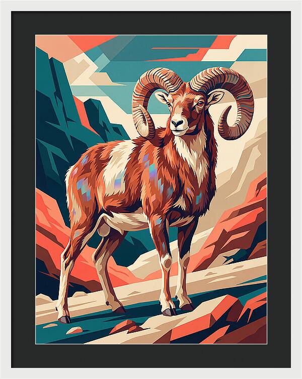 Urial In Vibrant Landscape