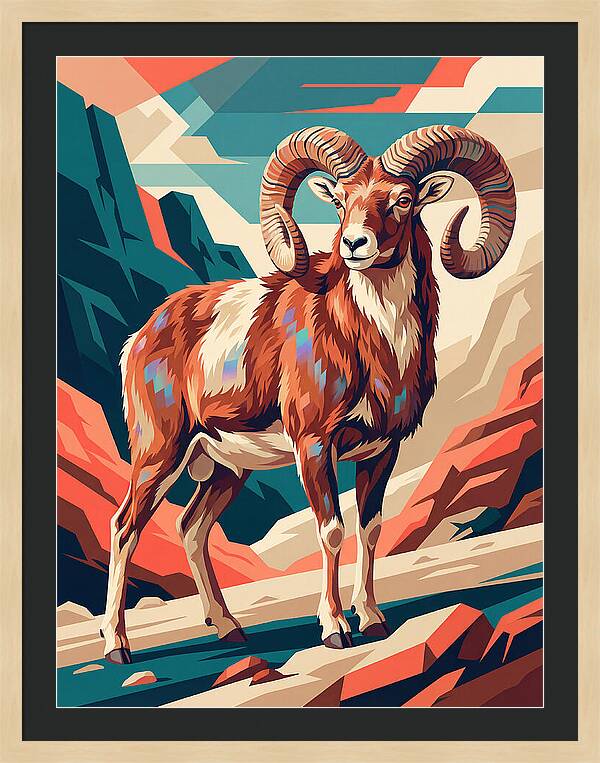 Urial In Vibrant Landscape