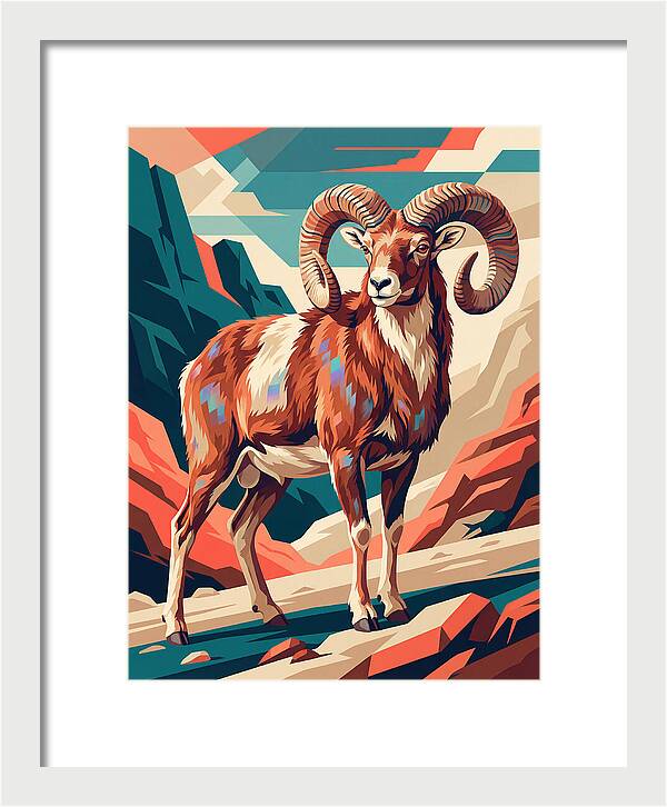Urial In Vibrant Landscape