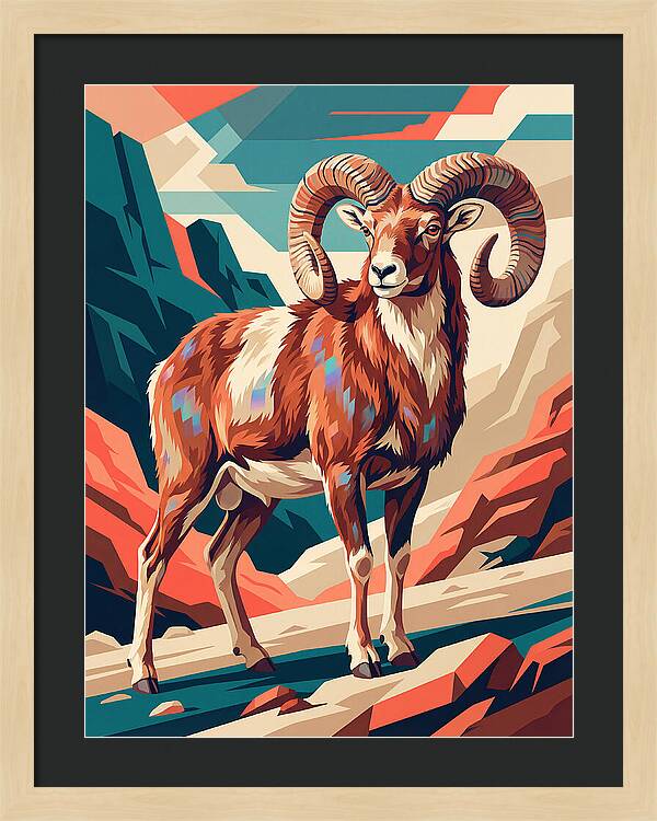 Urial In Vibrant Landscape