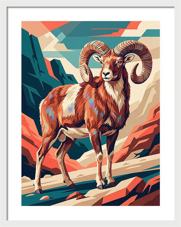 Urial In Vibrant Landscape