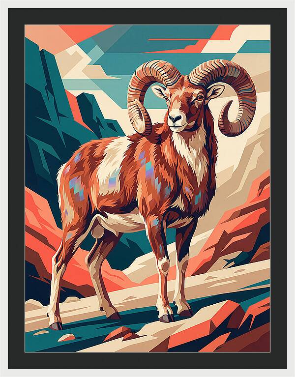 Urial In Vibrant Landscape
