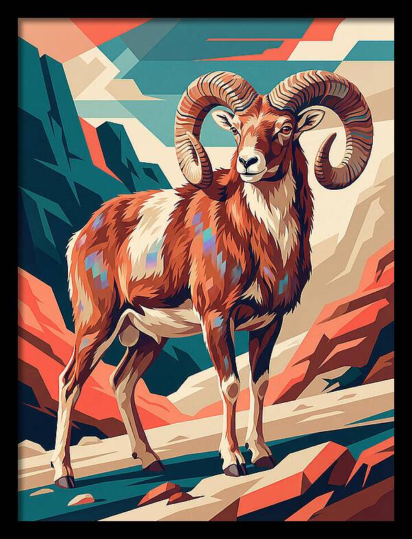 Urial In Vibrant Landscape