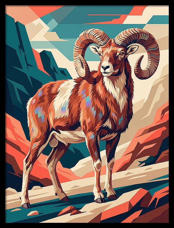 Urial In Vibrant Landscape