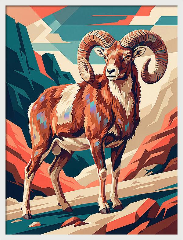 Urial In Vibrant Landscape