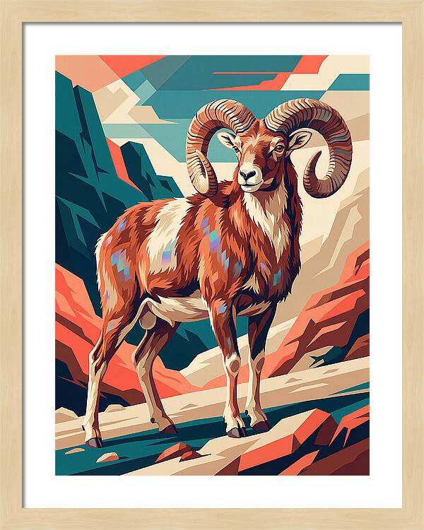 Urial In Vibrant Landscape
