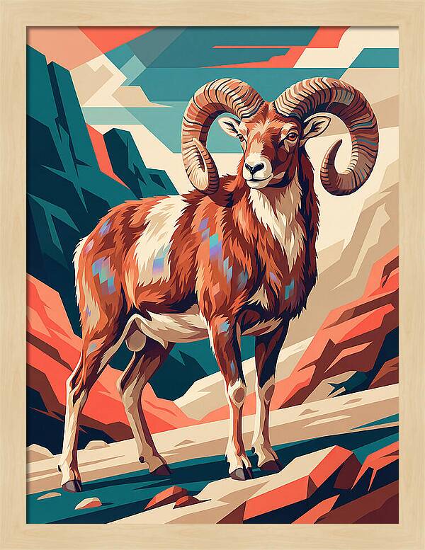 Urial In Vibrant Landscape