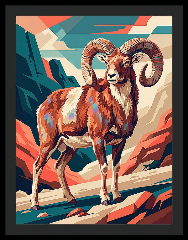 Urial In Vibrant Landscape