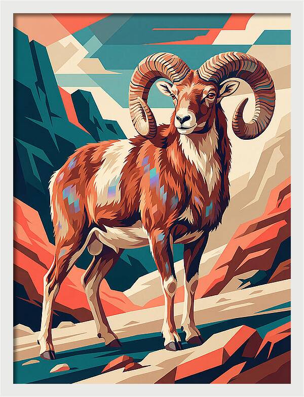 Urial In Vibrant Landscape