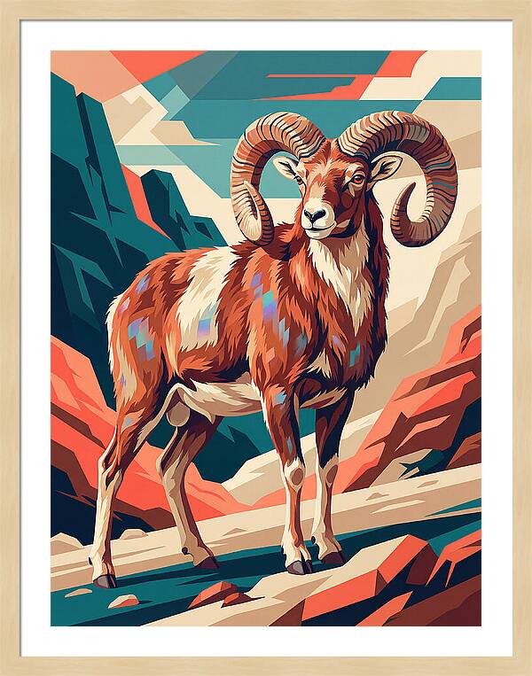 Urial In Vibrant Landscape