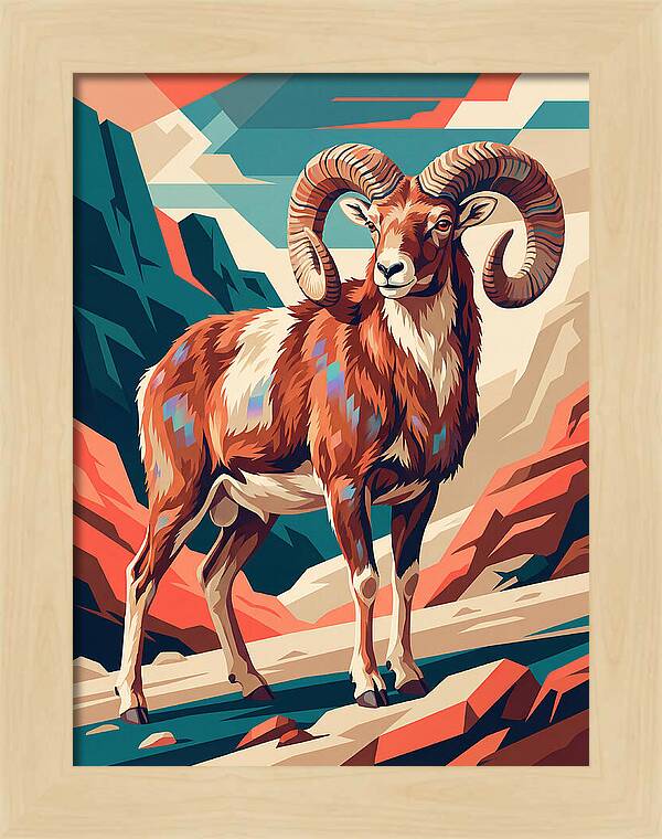 Urial In Vibrant Landscape