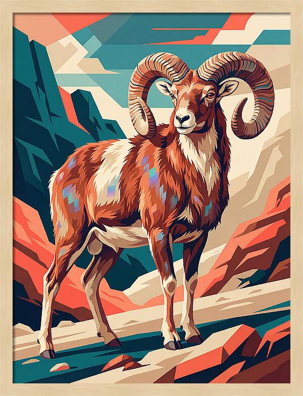 Urial In Vibrant Landscape