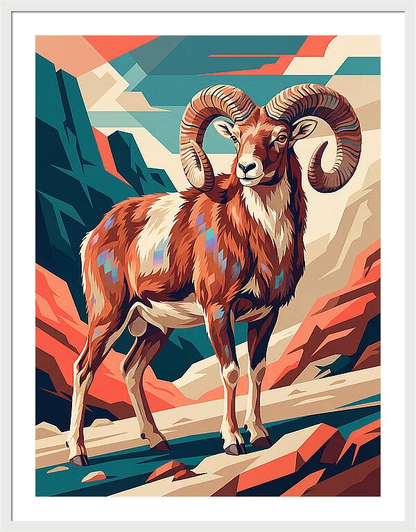 Urial In Vibrant Landscape