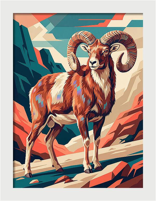 Urial In Vibrant Landscape