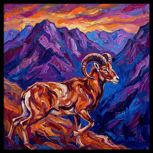 Urial In Vibrant Mountains