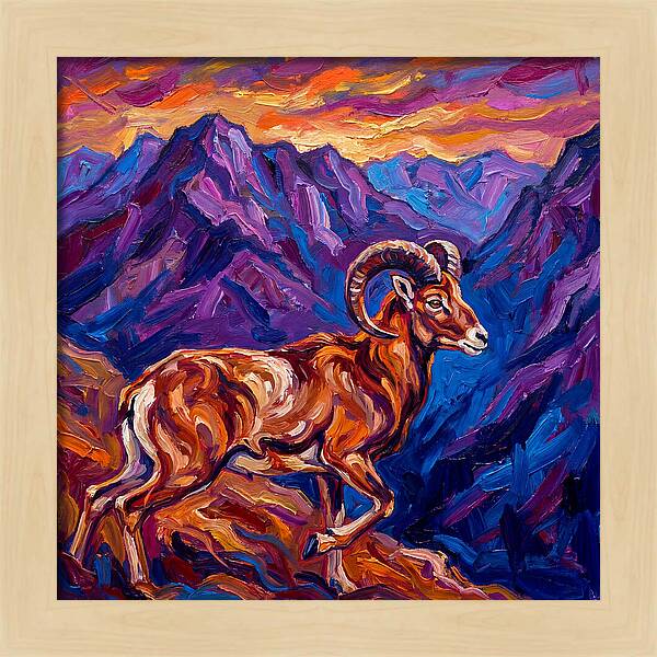 Urial In Vibrant Mountains
