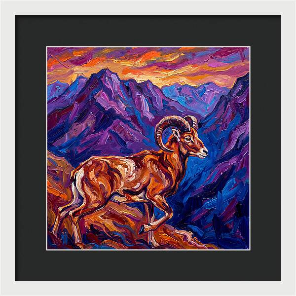 Urial In Vibrant Mountains