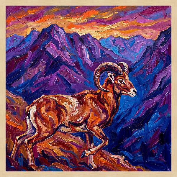 Urial In Vibrant Mountains