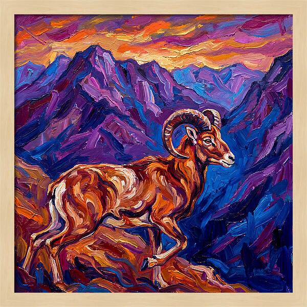 Urial In Vibrant Mountains
