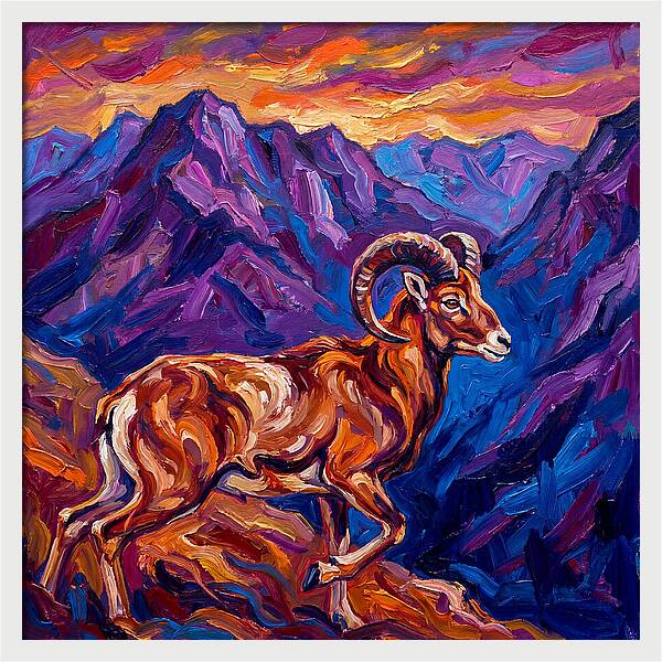 Urial In Vibrant Mountains