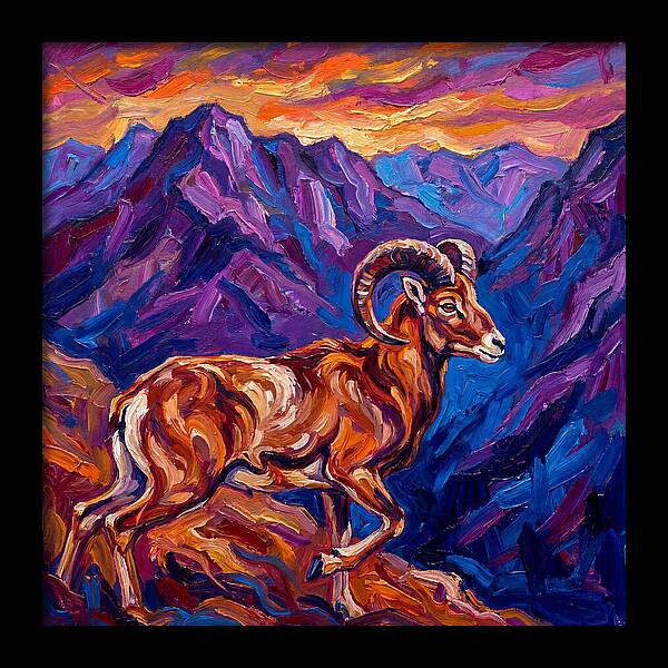 Urial In Vibrant Mountains