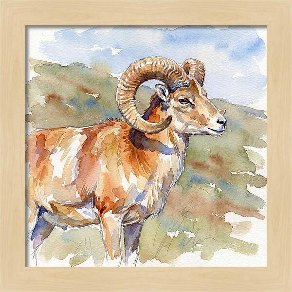 Urial In Watercolor Splendor