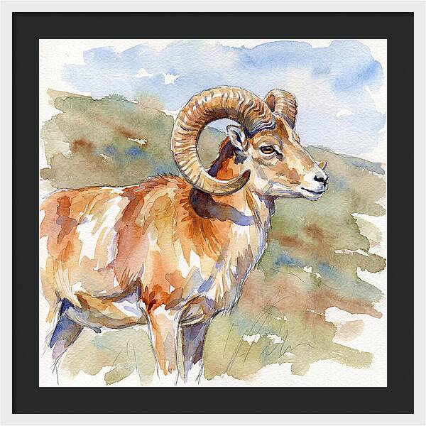 Urial In Watercolor Splendor