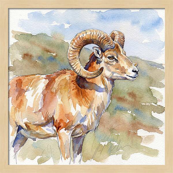 Urial In Watercolor Splendor