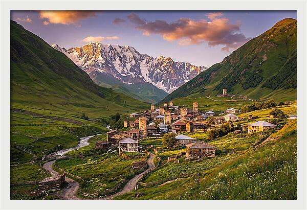 Ushguli Village At Golden Hour