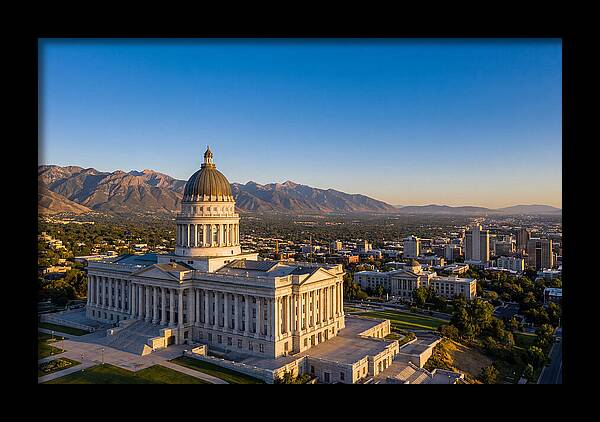Utah State Capitol At Dusk