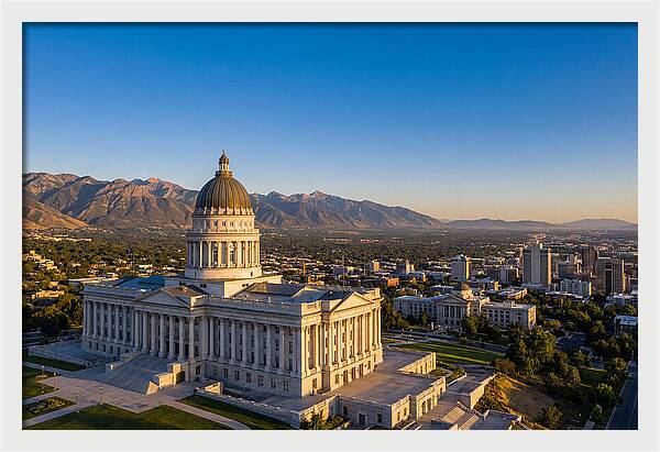 Utah State Capitol At Dusk