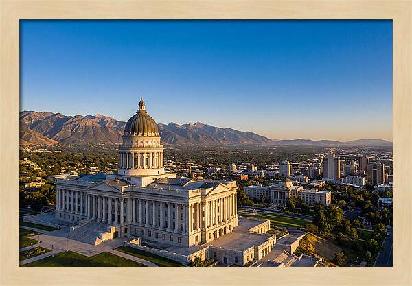 Utah State Capitol At Dusk