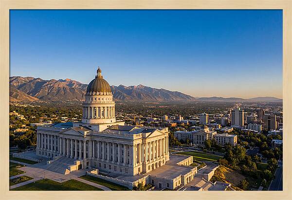 Utah State Capitol At Dusk