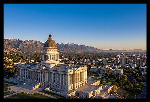 Utah State Capitol At Dusk