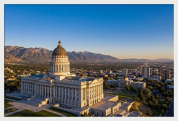 Utah State Capitol At Dusk