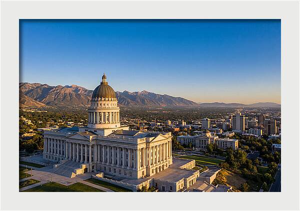 Utah State Capitol At Dusk