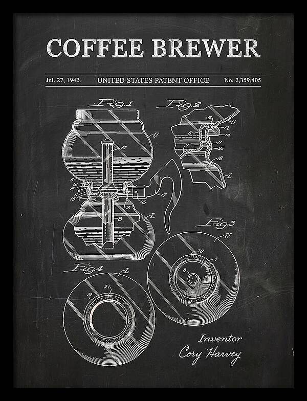 Vacuum Coffee Brewer Chalkboard Patent Us2359405a