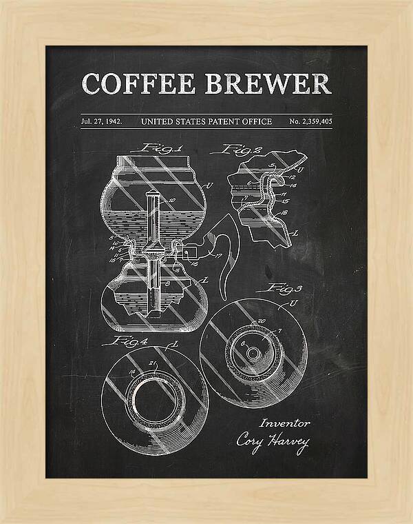 Vacuum Coffee Brewer Chalkboard Patent Us2359405a