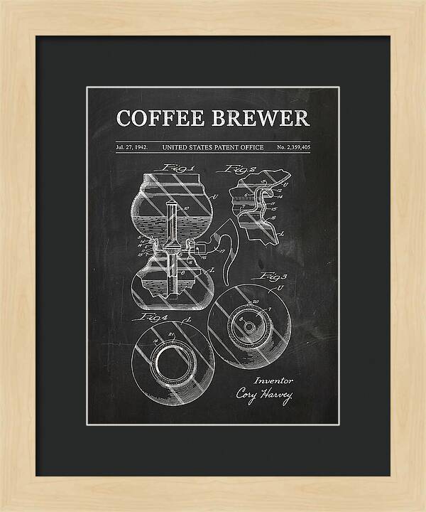 Vacuum Coffee Brewer Chalkboard Patent Us2359405a