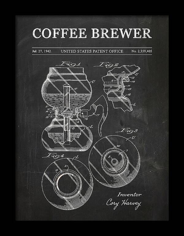Vacuum Coffee Brewer Chalkboard Patent Us2359405a