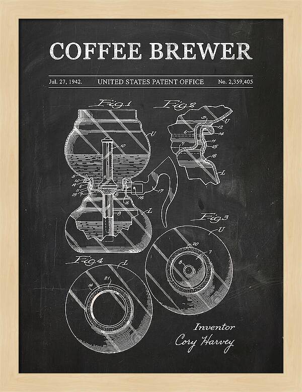Vacuum Coffee Brewer Chalkboard Patent Us2359405a