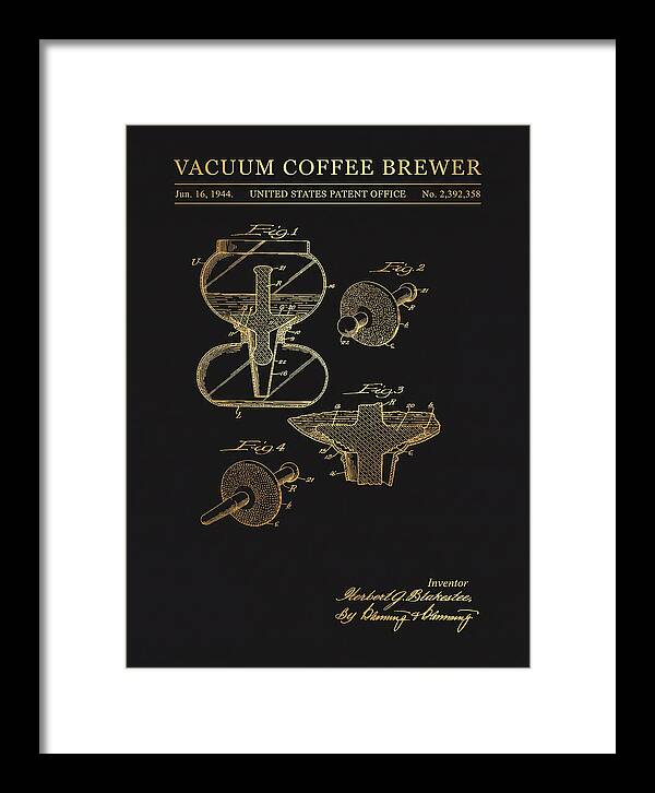 Vacuum Coffee Brewer Gold Patent Us2392358a