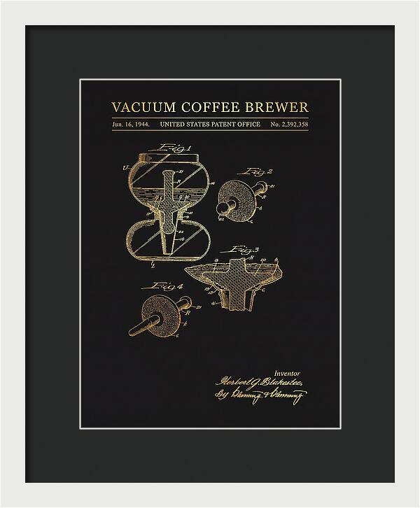 Vacuum Coffee Brewer Gold Patent Us2392358a