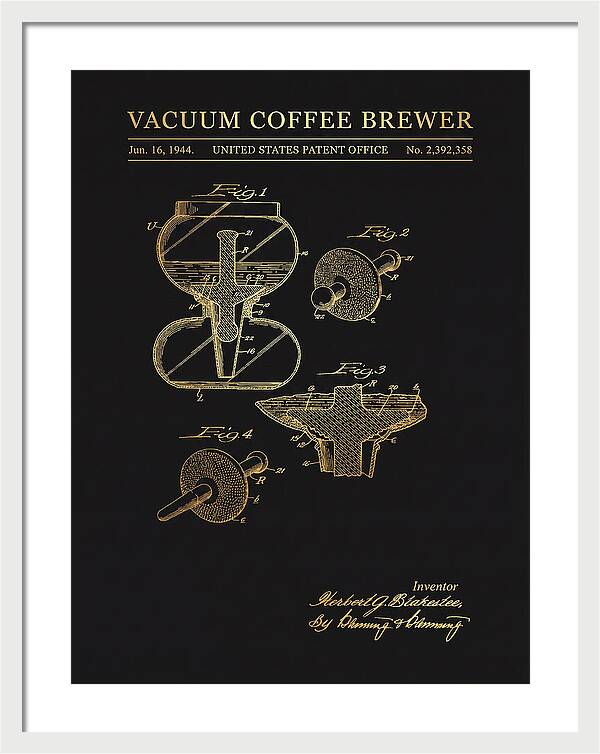 Vacuum Coffee Brewer Gold Patent Us2392358a