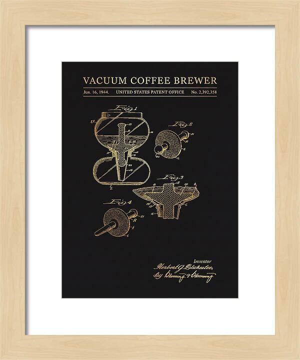 Vacuum Coffee Brewer Gold Patent Us2392358a