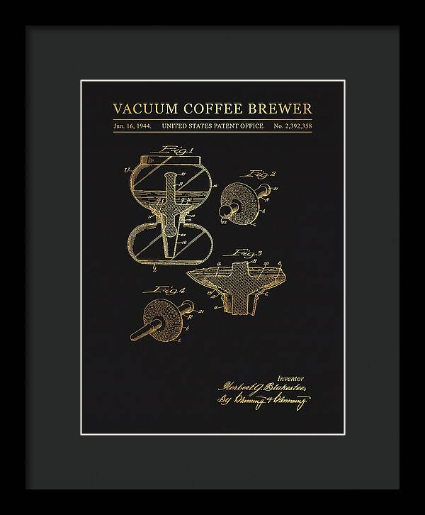 Vacuum Coffee Brewer Gold Patent Us2392358a